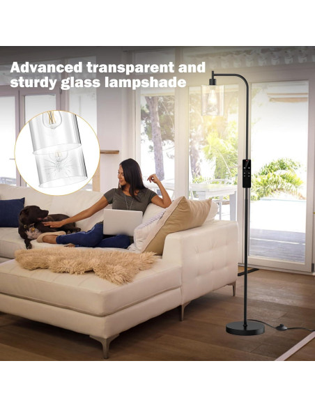 Lámpara de Pie Industrial Wio-Mio Regulable LED Control Remoto