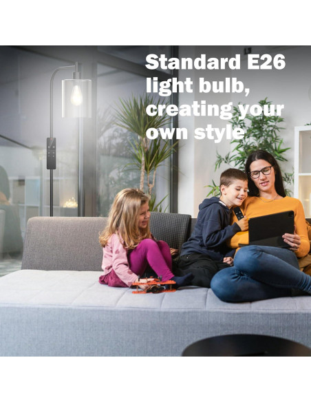 Lámpara de Pie Industrial Wio-Mio Regulable LED Control Remoto