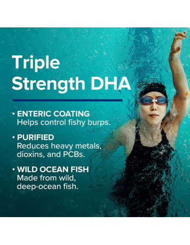 Suplemento Omega 3 DHA GNC Triple Fuerza 1000mg 45 Gelatinas