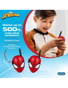 Walkie Talkies eKids Spiderman para Niños - 152.4m Rango 2
