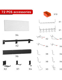 Organizador de Pared Ultrawall 72 Piezas para Garaje 121.92x91.44 cm 2