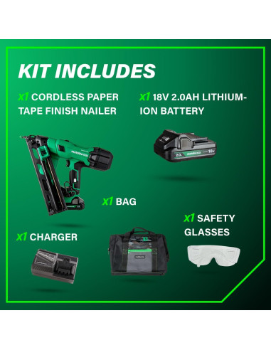 Clavadora de Acabado Metabo HPT 18V Sin Escobillas 15GA