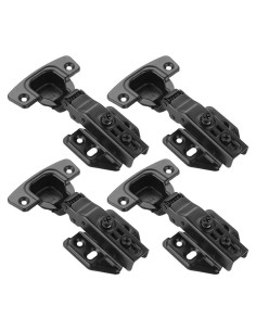 Bisagras de Gabinete JQK Negras Cierre Suave 100 4 Unidades