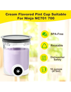 Paquete de 2 Pints Ninja Creami NC700 NC701, 473ml, Libre de BPA 2