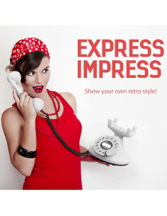 Teléfono de Línea Retro Opis FunkyFon Blanco 23x14cm 2