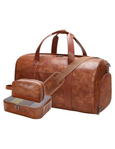 Bolsa de Viaje de Cuero 3 en 1 Double Bus 55.88x27.94cm