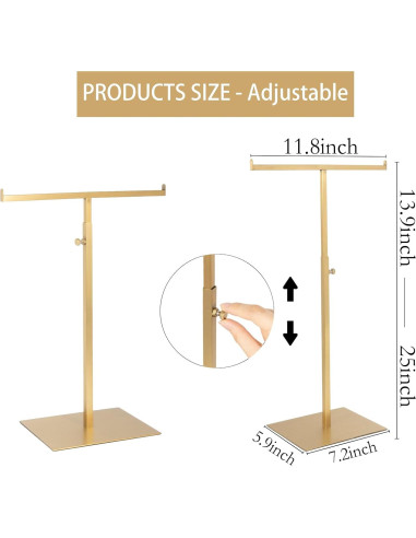 Soporte de Exhibición de Joyería MCKECHSION Ajustable Dorado