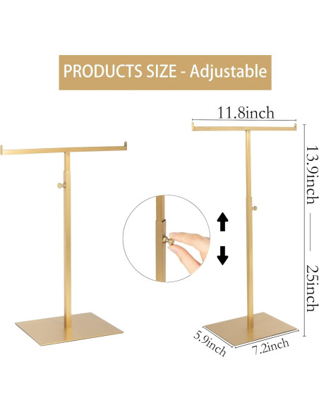 Soporte de Exhibición de Joyería MCKECHSION Ajustable Dorado