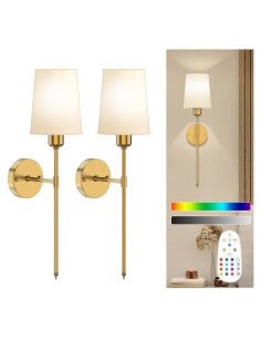 Aplique de Pared Recargable ONFFO Dorado 61cm con Control Remoto