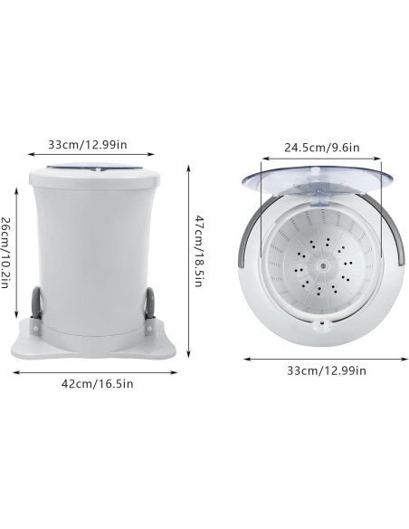 Deshidratador Manual Portátil 12L Blanco - Ideal para Ropa Pequeña