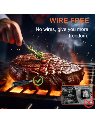 Termómetro de Carne Digital BOHON Inalámbrico con Bluetooth