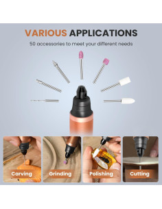 Bolígrafo Eléctrico de Grabado Tarlido Oro Rosa 6 Velocidades 2