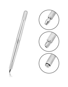 Pluma de Tatuaje de Cejas Pinkiou Microblading Plata 170x8mm 2