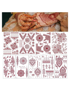 Calcomanías de Tatuajes Temporales ChurlChurl - 9 Hojas Impermeables