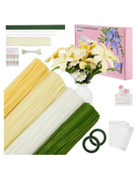 Kit de Manualidades 400 Piezas Limpiapipas Chenille Upcheirna