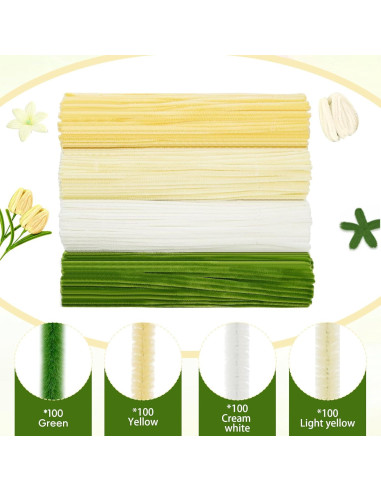 Kit de Manualidades 400 Piezas Limpiapipas Chenille Upcheirna