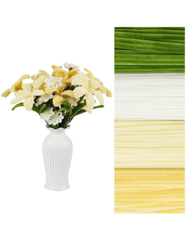 Kit de Manualidades 400 Piezas Limpiapipas Chenille Upcheirna