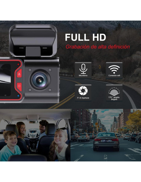 Cámara de tablero dual 4K Genérico con WiFi y 128GB