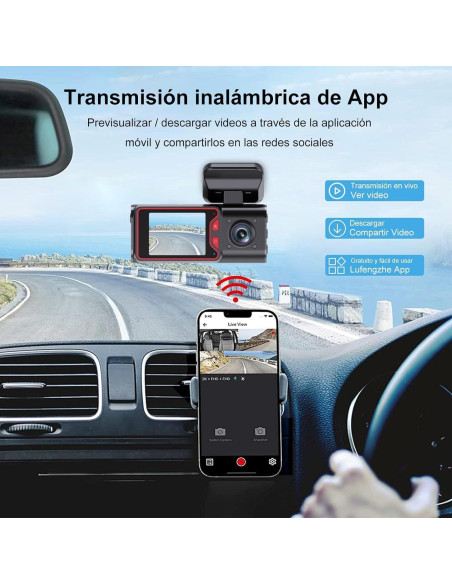 Cámara de tablero dual 4K Genérico con WiFi y 128GB