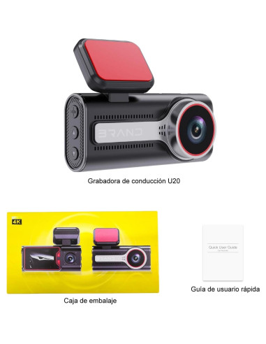 Cámara de tablero dual 4K Genérico con WiFi y 128GB