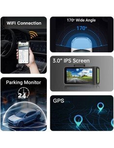 Cámara Dash 4K Delantera y Trasera Swankiz con GPS y 64GB 2