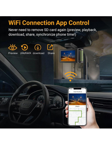Cámara Dash 4K Delantera y Trasera Swankiz con GPS y 64GB