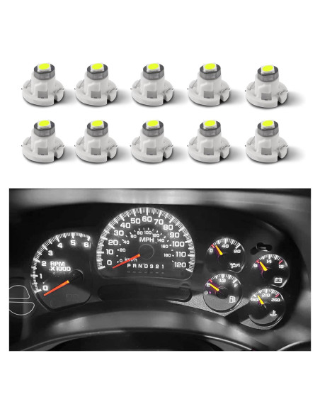 10 Bombillas LED T4.2 HQRNYP 10mm Luz Interior Coche 12V