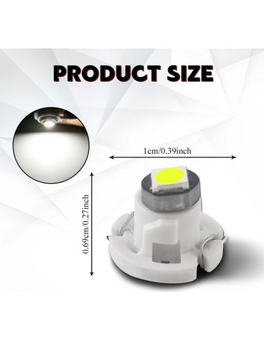 10 Bombillas LED T4.2 HQRNYP 10mm Luz Interior Coche 12V