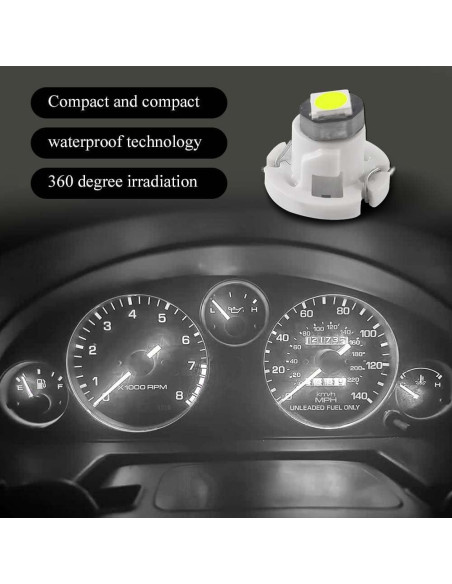 10 Bombillas LED T4.2 HQRNYP 10mm Luz Interior Coche 12V