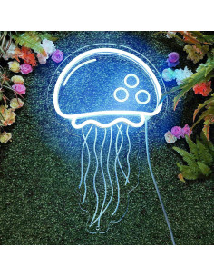 Luz de Neón Medusa WELLTELL 32.5x21.8 cm Azul Hielo USB 2