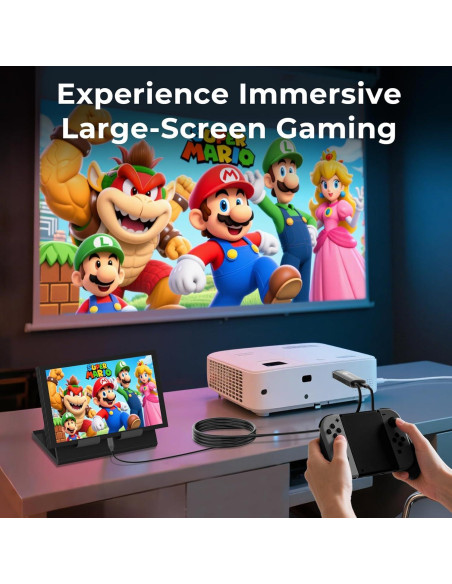 Adaptador HDMI USB-C Guermok para Switch 2 8K 60Hz 100W Negro