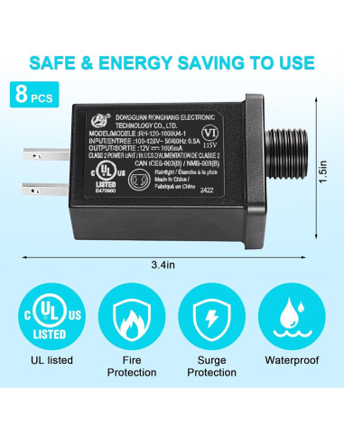 8 Adaptadores Inflables 12V AFOROEOA IP44 para Decoraciones