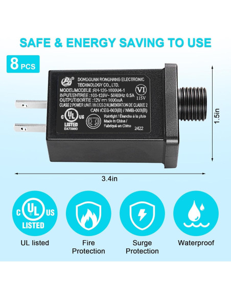 8 Adaptadores Inflables 12V AFOROEOA IP44 para Decoraciones