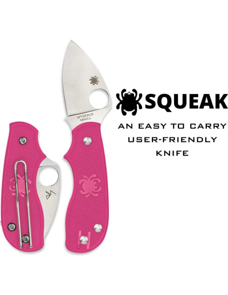 Cuchillo Spyderco Squeak SLIPIT Rosa 5.08 cm Acero N690Co
