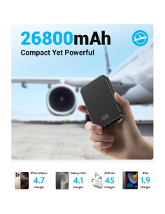 Banco de Poder Magnético 26800mAh Aluminio Carga Rápida 20W 2