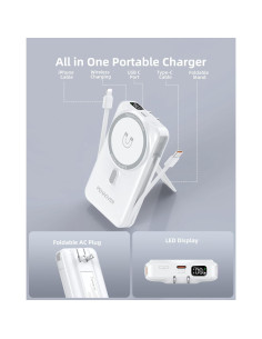 Banco de Poder Magnético 10000mAh Inalámbrico con Soporte 2