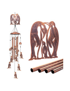 Campana de Viento de Pingüino SRDJXY 86.36 cm Metal Exterior