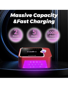 Lámpara de Uñas UV Recargable BEENLE 288W con Temporizador 2