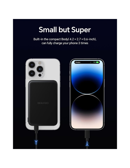 Banco de Energía Inalámbrico DEKSMO 10000mAh Carga Rápida