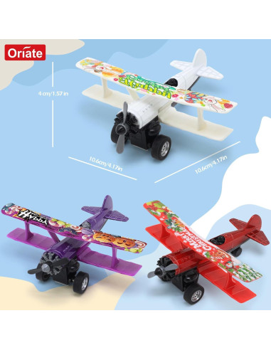 Conjunto de 3 Aviones de Juguete Oriate para Niños 3+