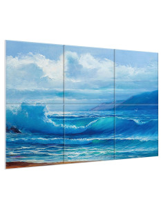 Paneles Acústicos Art Olas del Mar 182.88x121.92 cm - Paquete de 6
