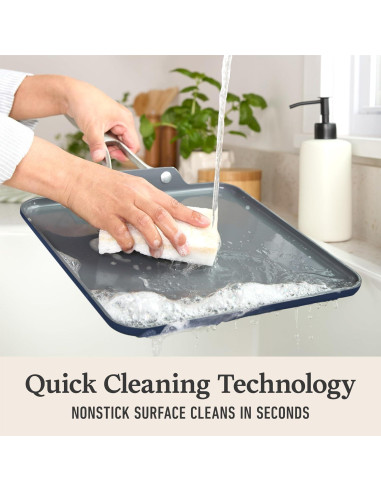 Sartén Cuadrada Antiadherente Cerámica Calphalon 28 cm Azul