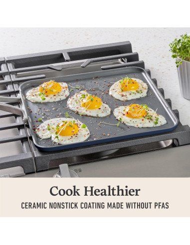 Sartén Cuadrada Antiadherente Cerámica Calphalon 28 cm Azul