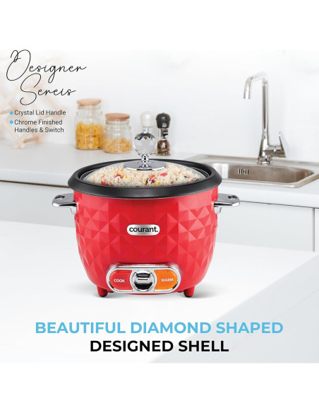 Cocedor de Arroz Courant 10 Tazas con Vaporera y Mantener Caliente