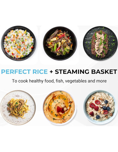 Cocedor de Arroz Courant 10 Tazas con Vaporera y Mantener Caliente