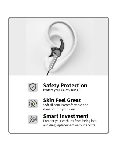 Correa Antipérdida de Silicona para Galaxy Buds 3 - Negro