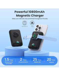 Cargador Portátil Magnético 10800mAh para iPhone y Apple Watch 2