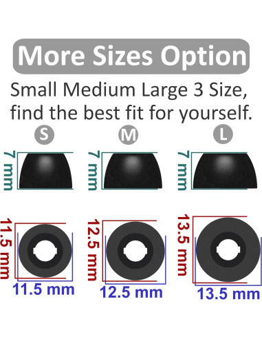 Consejos de Espuma de Memoria IiEXCEL para Bose QuietComfort II S/M/L