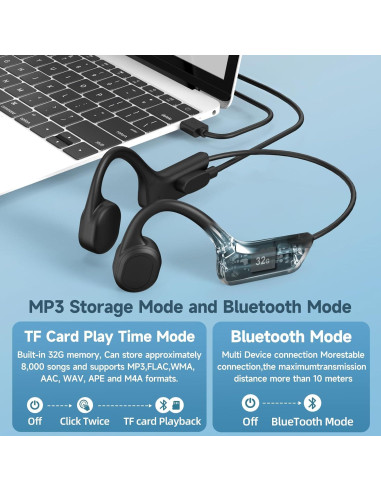 Auriculares de Conducción Ósea SilisoundTek IP68 Bluetooth 5.3