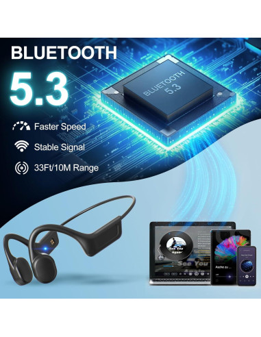 Auriculares de Conducción Ósea SilisoundTek IP68 Bluetooth 5.3